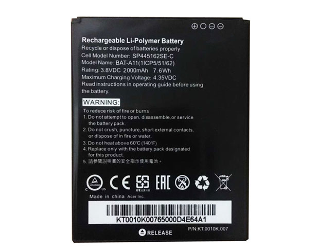 Iconia Tab B1 720 Tablet Battery (1ICP4 58 acer BAT A12